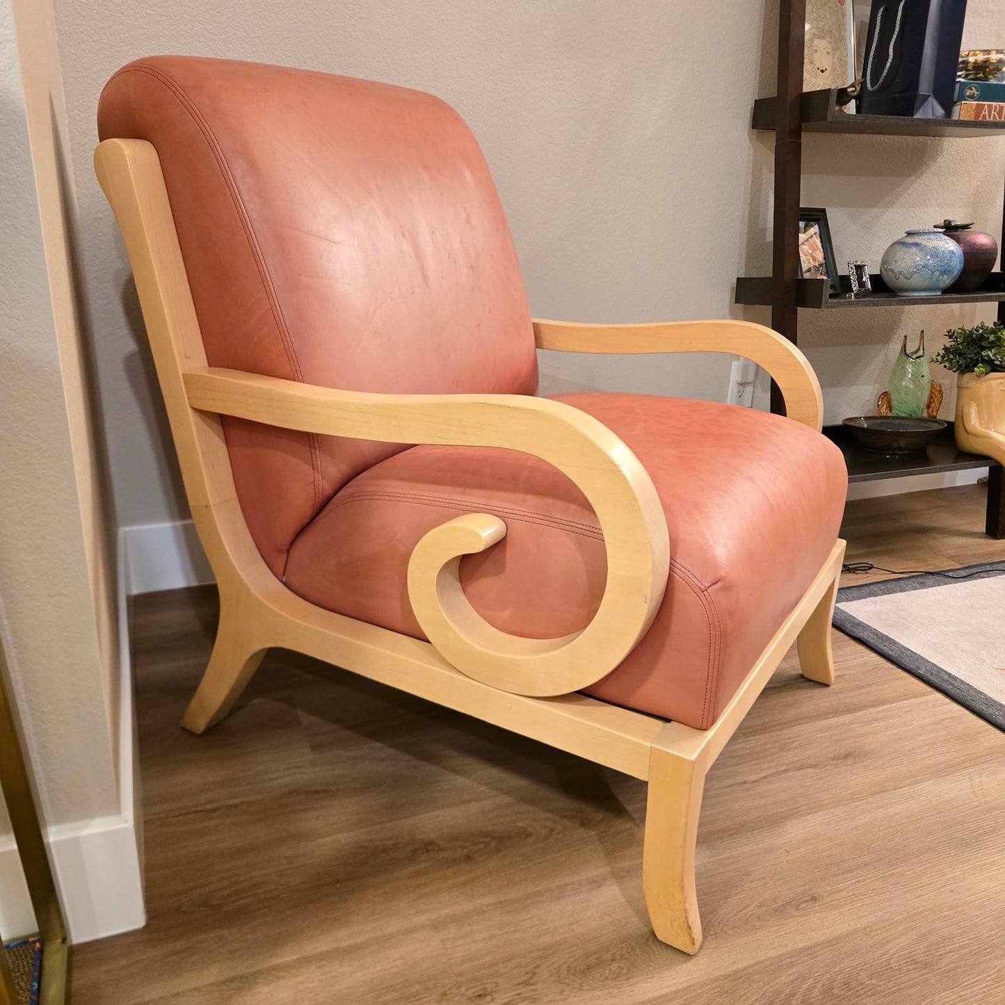 Design Source "Manhattan" Light-Terracotta Leather Arm Chair