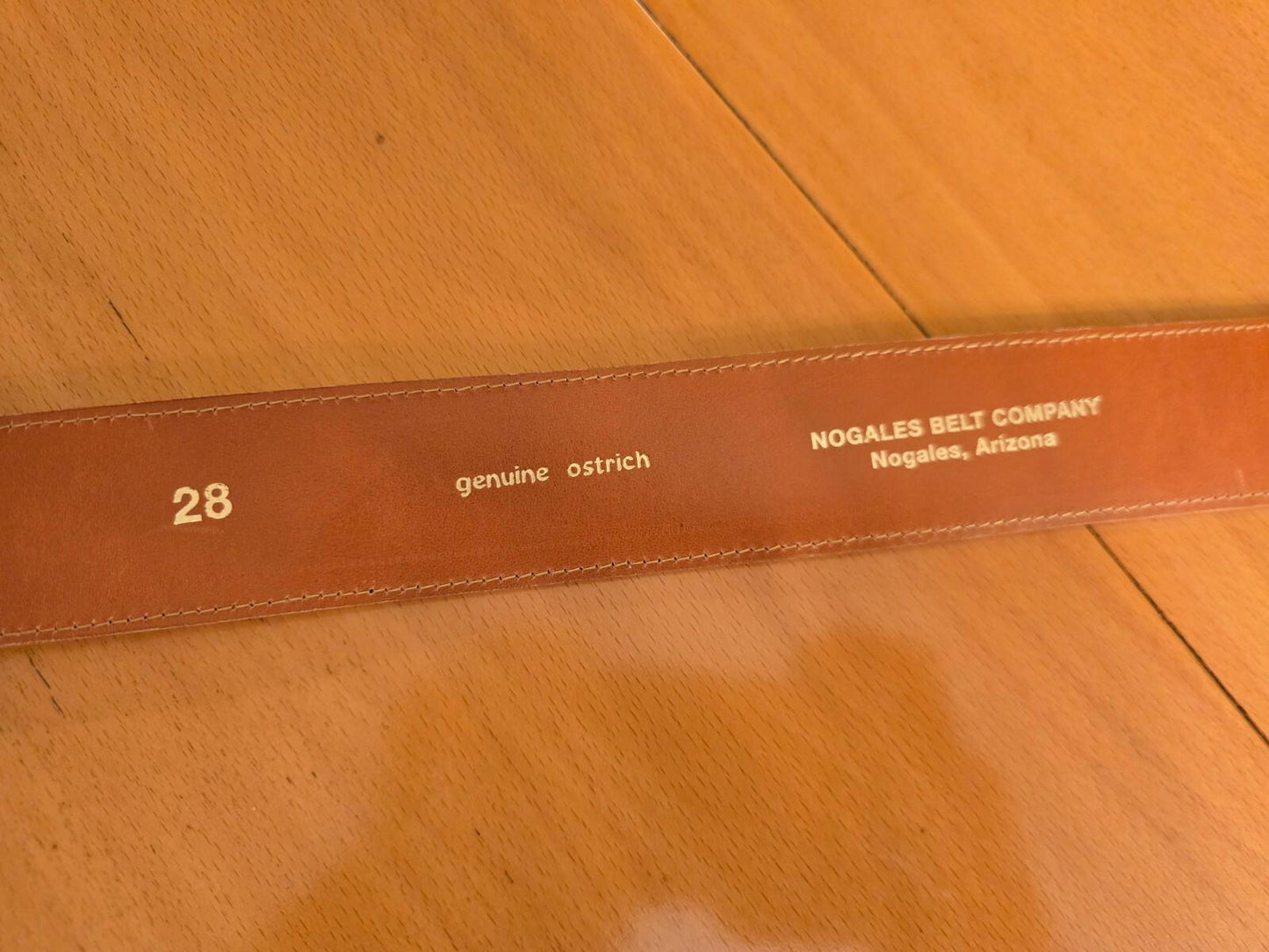 Nogales Belt Company Genuine Ostrich Belt - Size 28