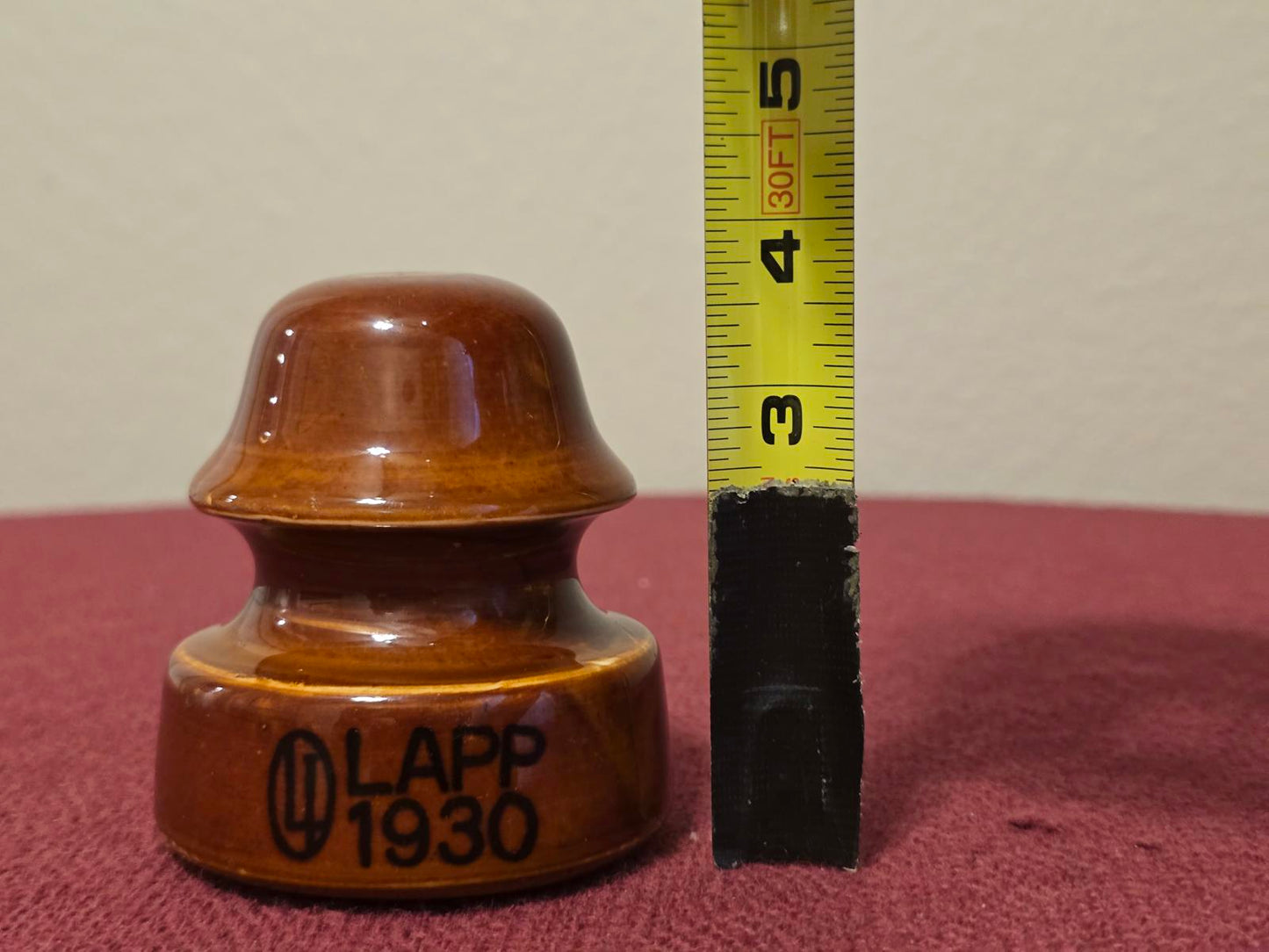 Vintage Brown Porcelain Lapp Insulator