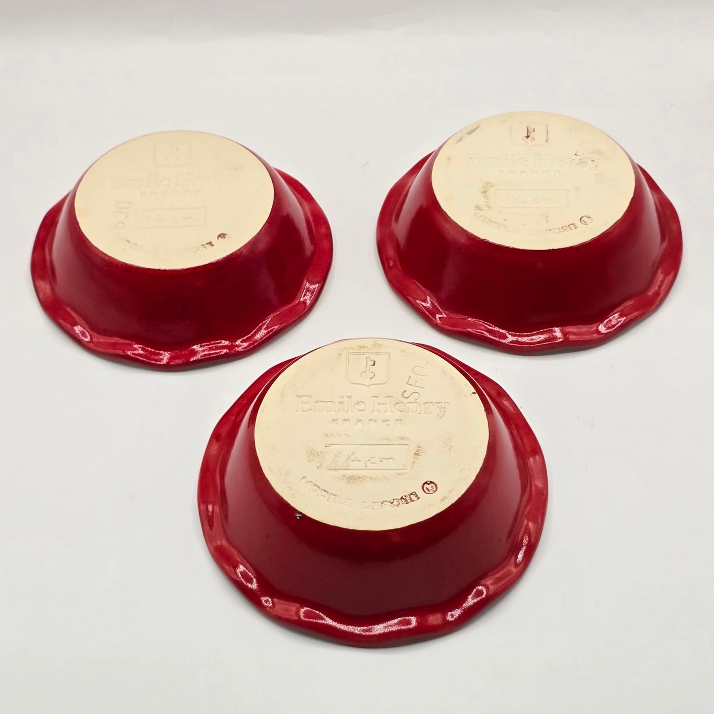 Emile Henry Small Red Ruffled Pie/Tart Dishes