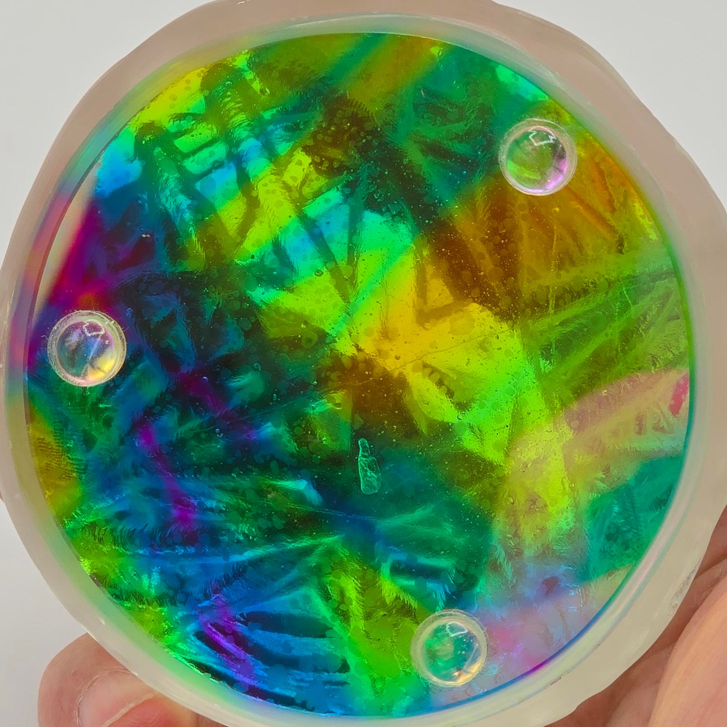 Unique Iridescent Art Glass Paperweight