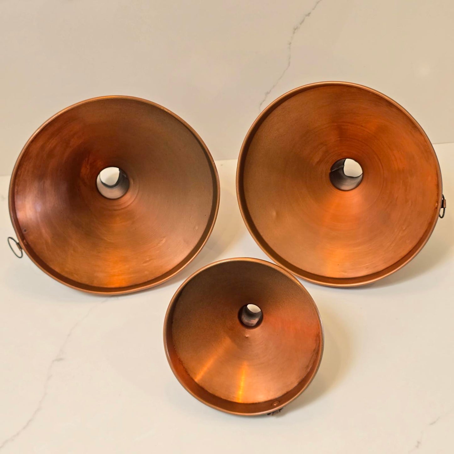 Vintage Set of English Copper Funnels
