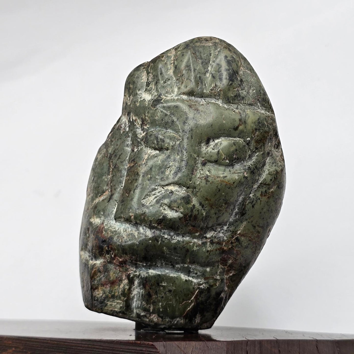 Vintage Pre-Columbian Reproduction Mask Sculpture on Plinth