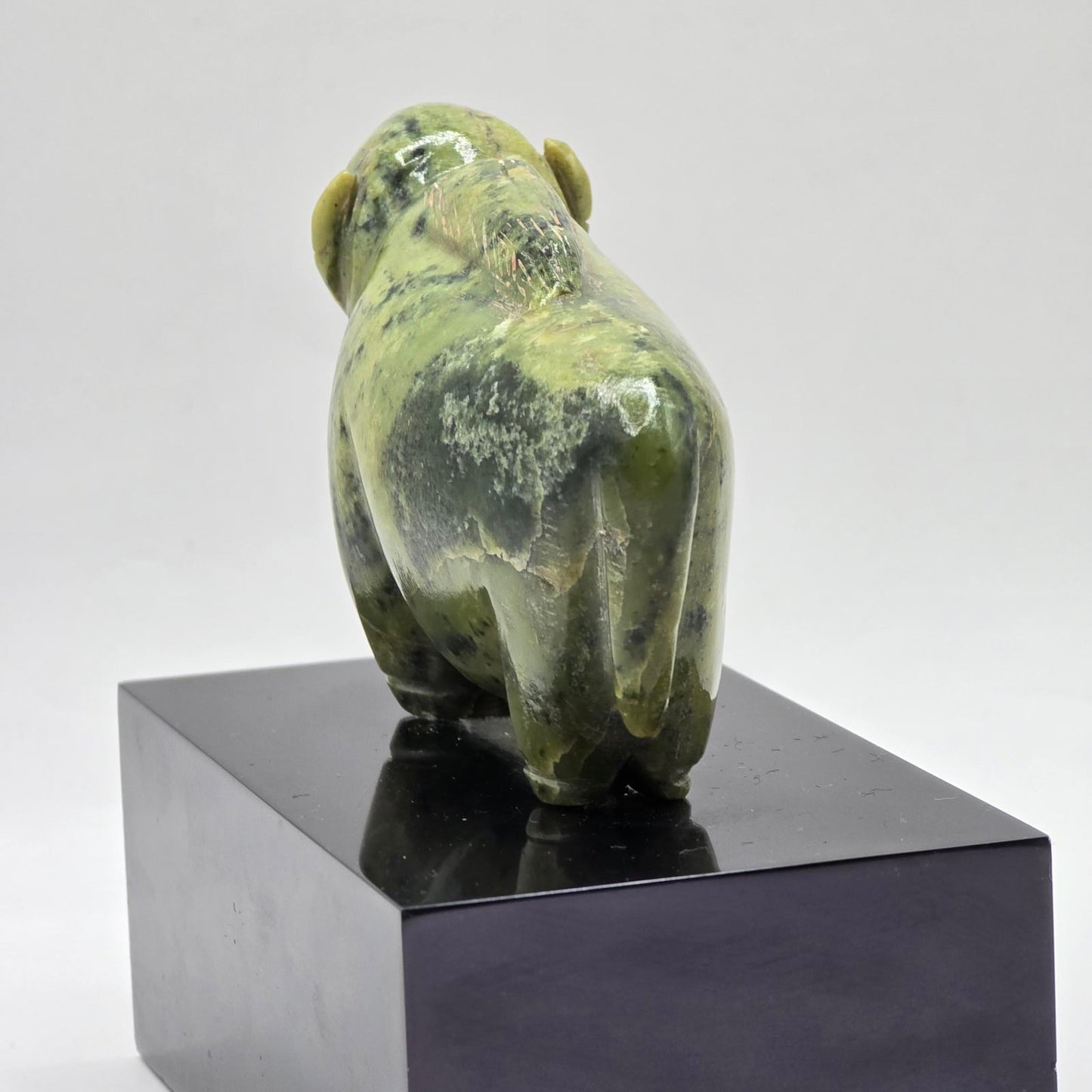 Vintage Inuit Serpentine Buffalo/Bison Sculpture on a Plinth
