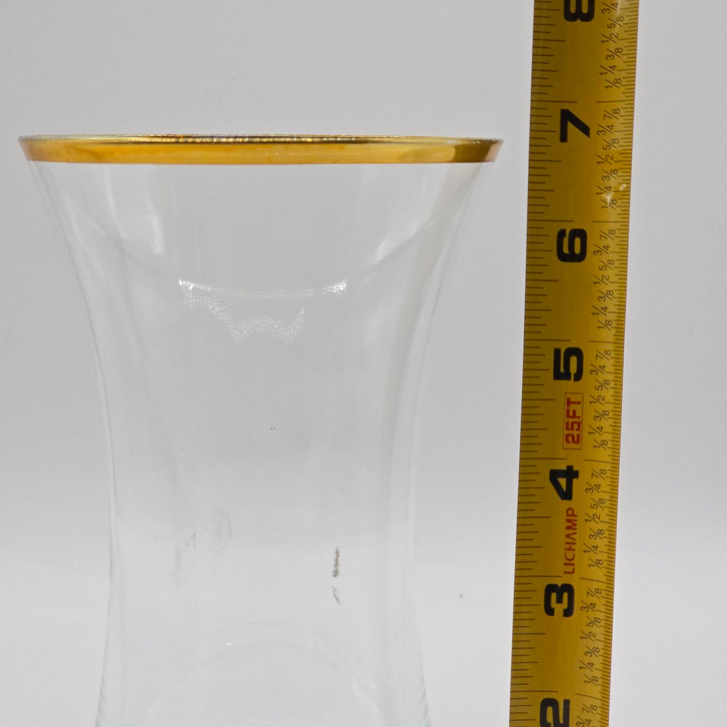 Glass Vase with Gold Banding