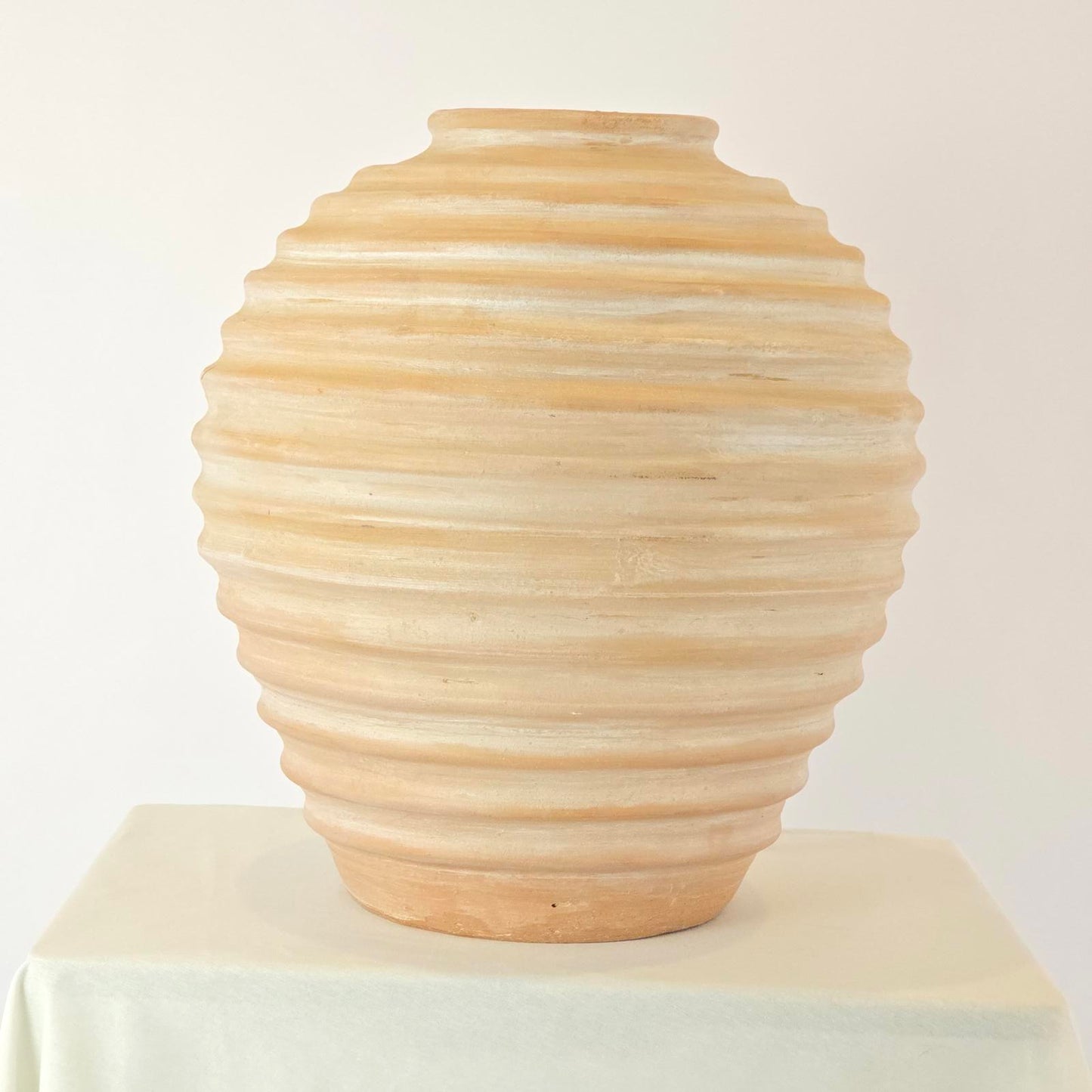Ribbed Terracotta Decorative Pot/Planter
