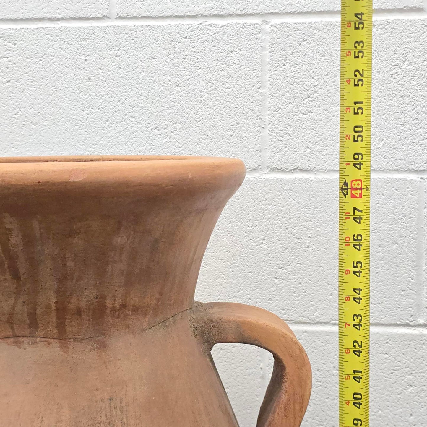 Large Rustic Terra Cotta Amphora Floor Vase