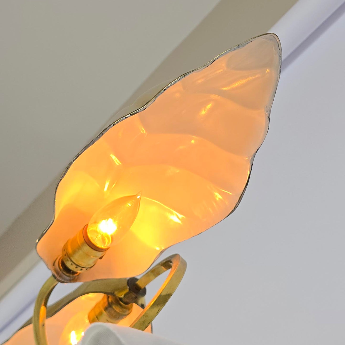 Vintage Tomasso Barbi "Double Leaf" Brass Lamp Designed for Chapman Lamps