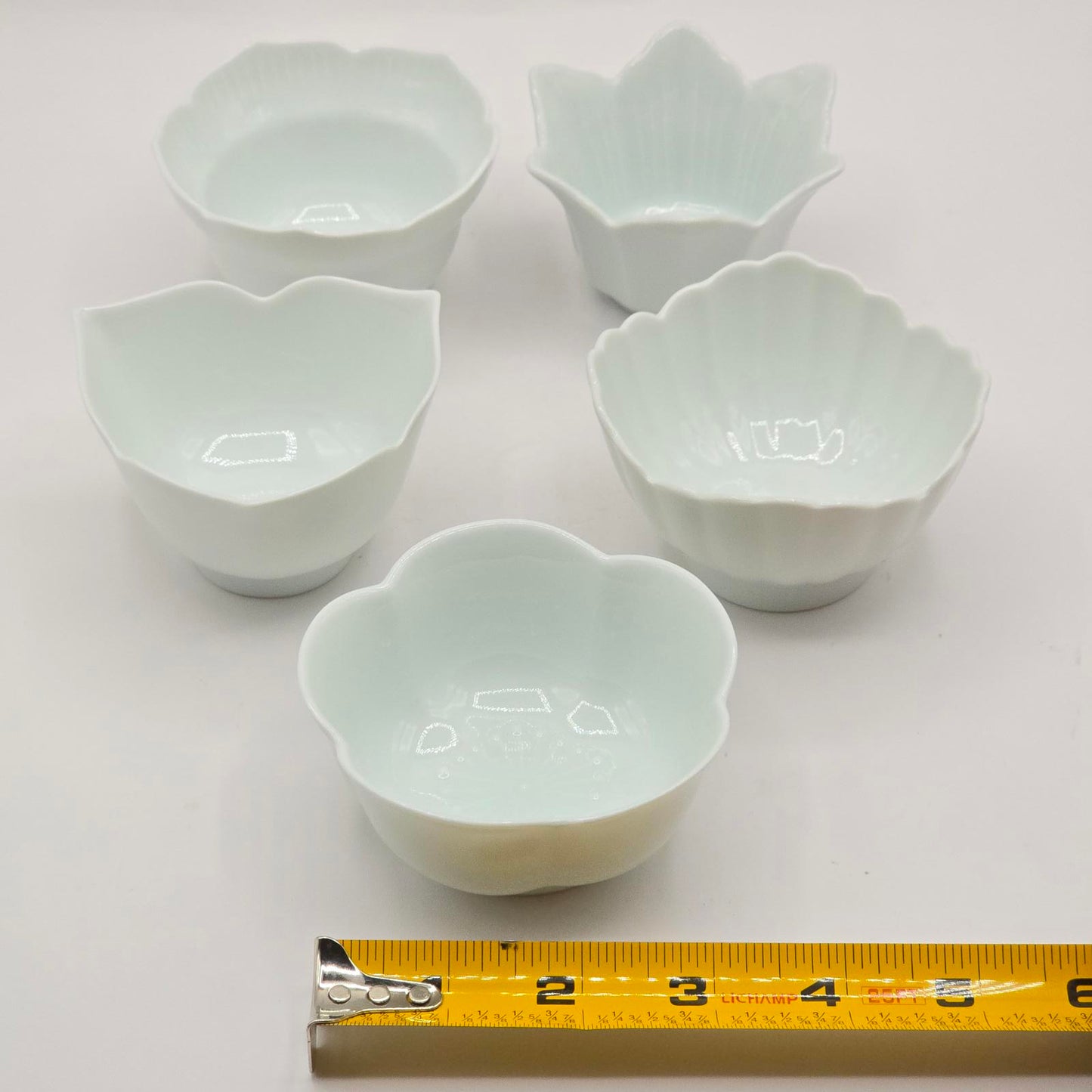 Vintage Japanese Porcelain Flower-Shaped Bowls