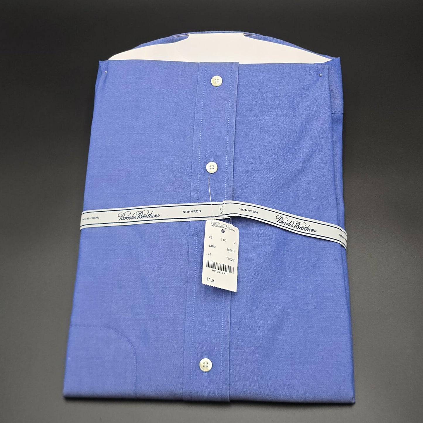 Men's Brooks Brothers New Traditional Fit Blue Button-Down Shirt 17-34