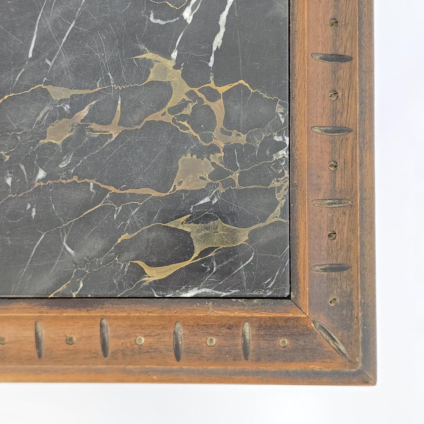 Antique French Louis XV Style Side Table with Black Marble Top