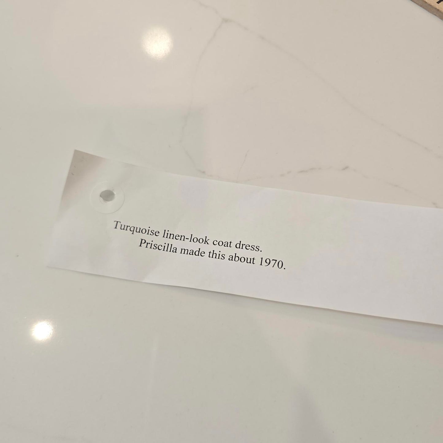 Vintage Hand-Sewn Women's Blue Dress