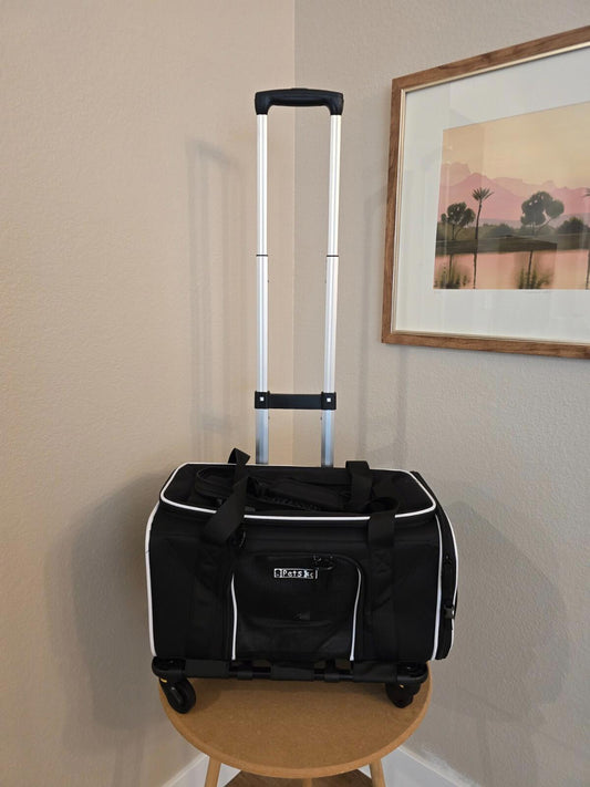 Petskd Airline Approved Top-Expandable Small Pet Carrier with Wheels