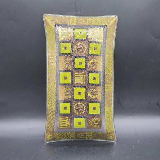 Vintage George Briard MCM Celeste Rectangular Glass Serving Piece