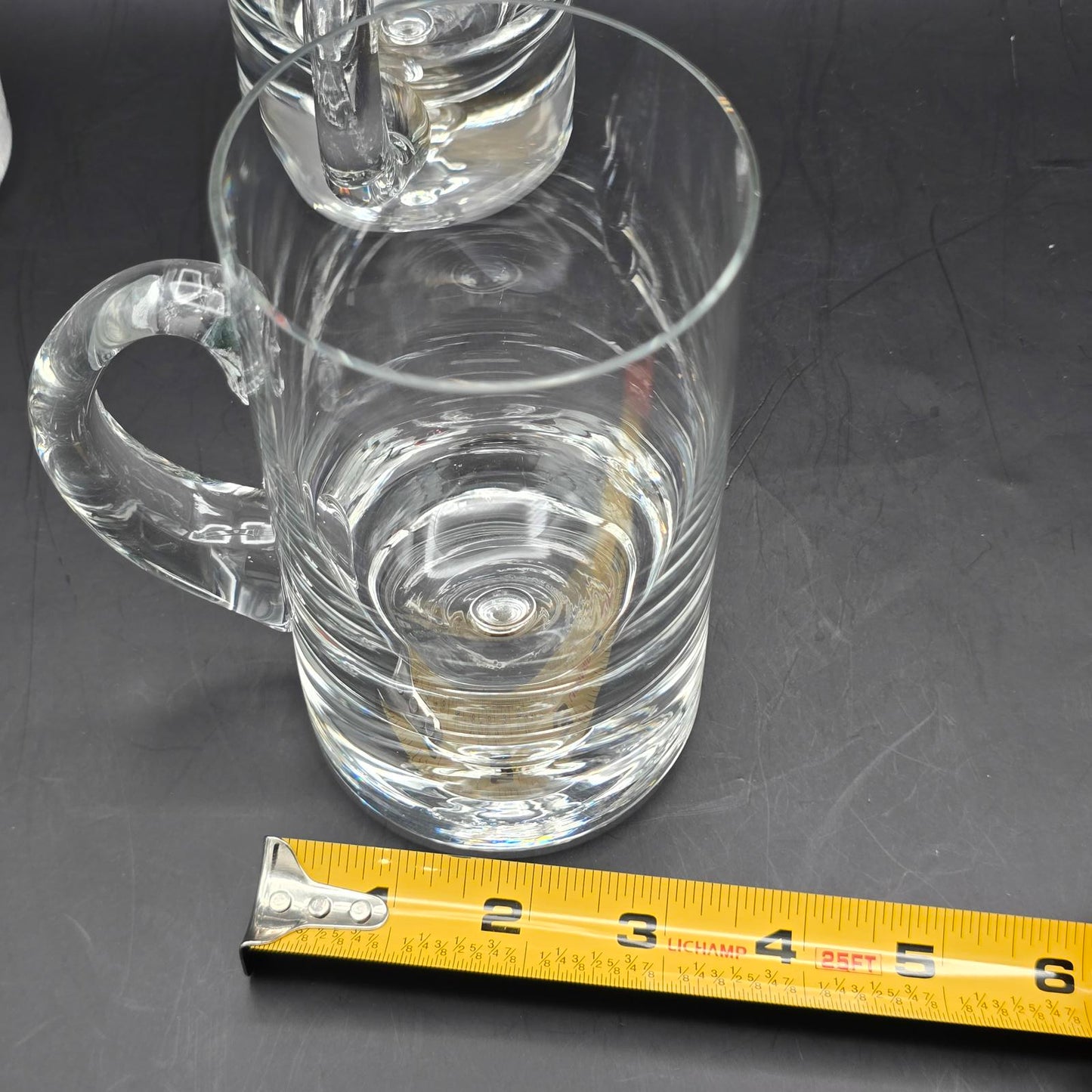 Crate and Barrel "Direction" Hand-Blown Glass Beer Mugs