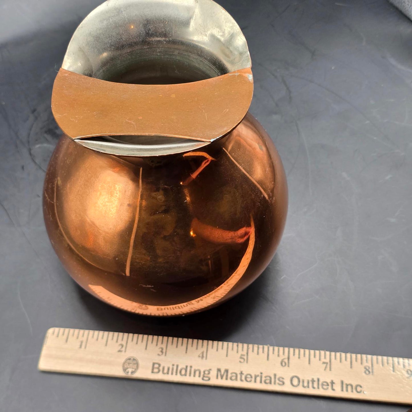 Vintage Copper Pitcher with Ice Lip