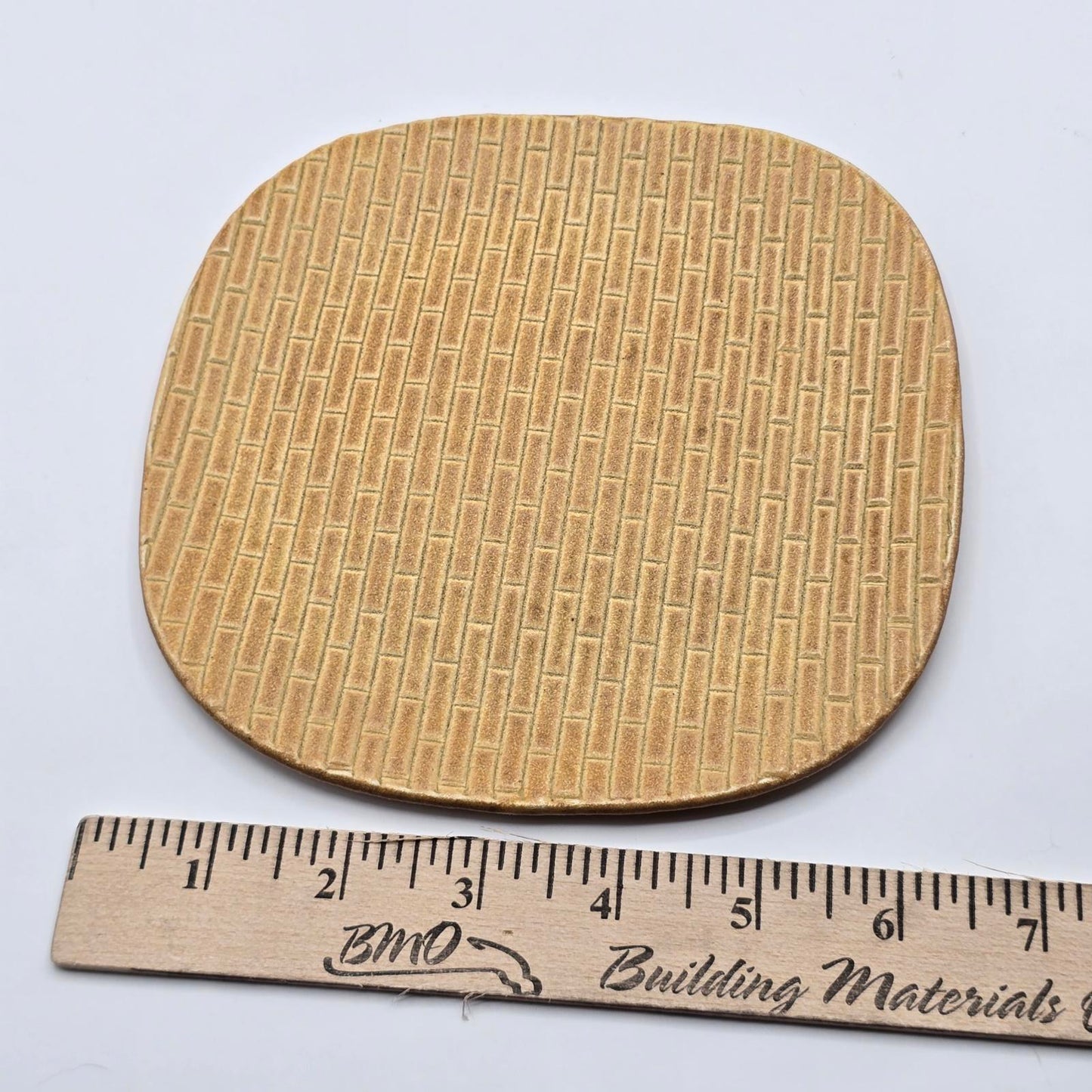 Handcrafted Studio Pottery Basket Weave Pattern - Set of 4, Square Plates