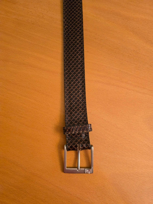 Countess Mara Snake Skin Belt- Brown - Size 38