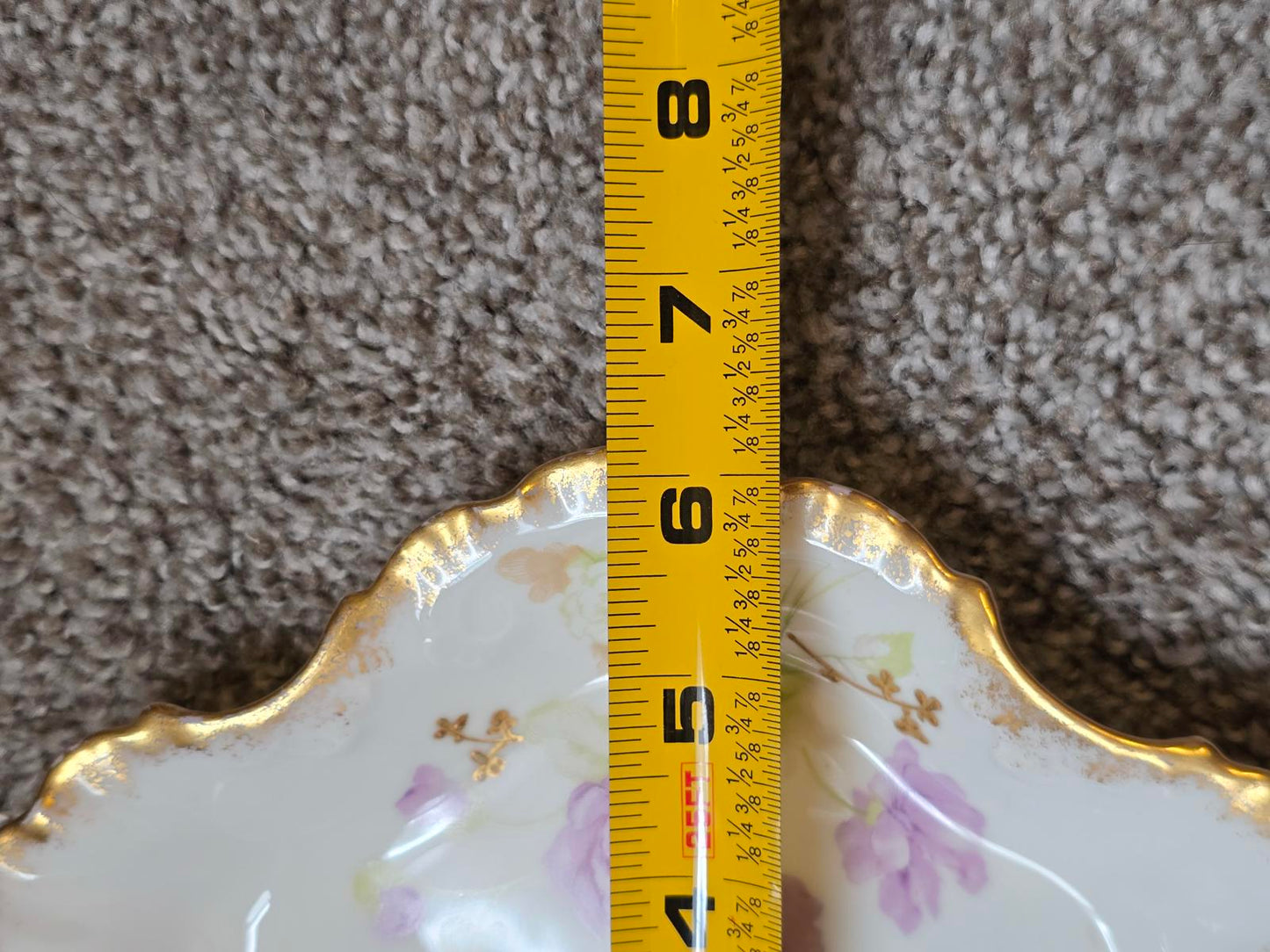 Antique Old Abbey Limoge Hand-painted Candy Dish