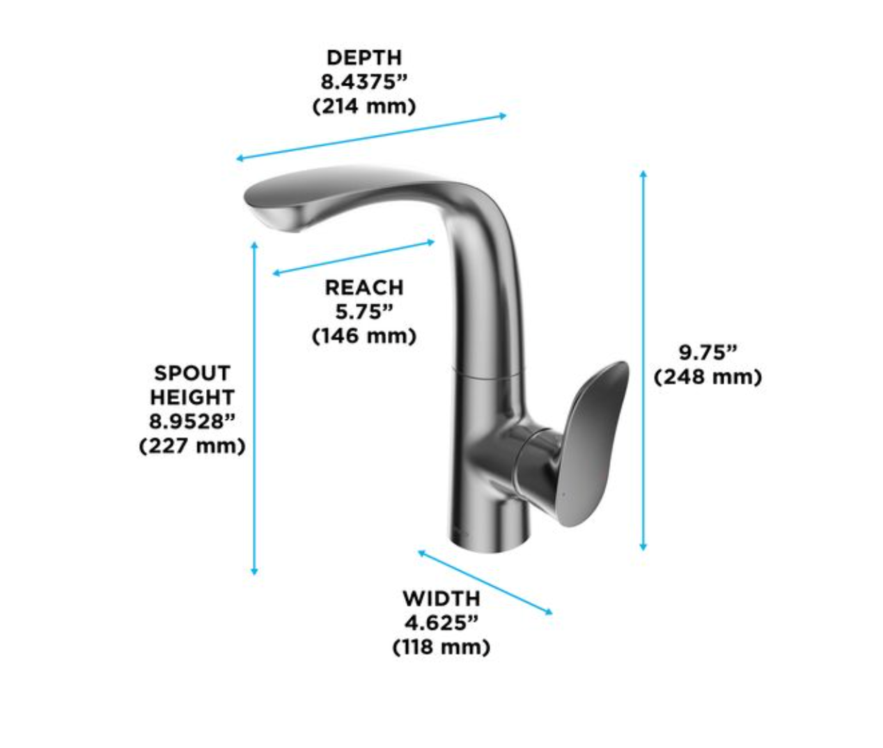 Toto Bathroom Sink Single-Hole Faucet- Polished Nickel 1.2GPM