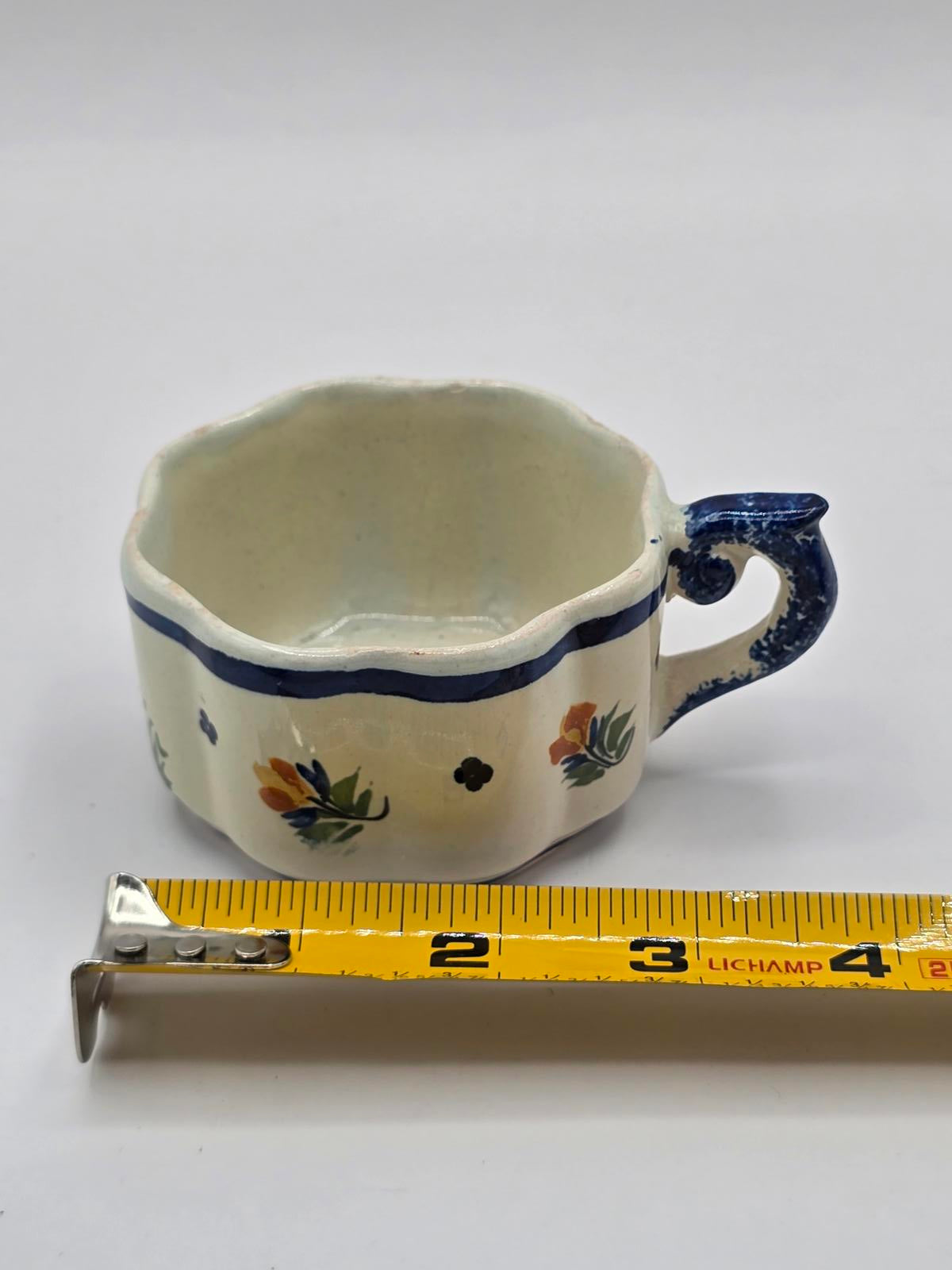 Vintage/Antique Henriot Quimper French Faience Pottery Tea Cups