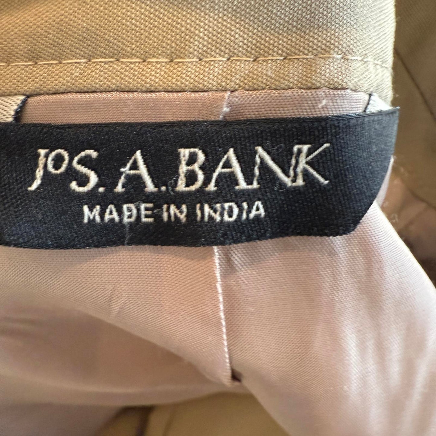 Jos. A. Bank Khaki Suit 44L Coat. 39L Pants