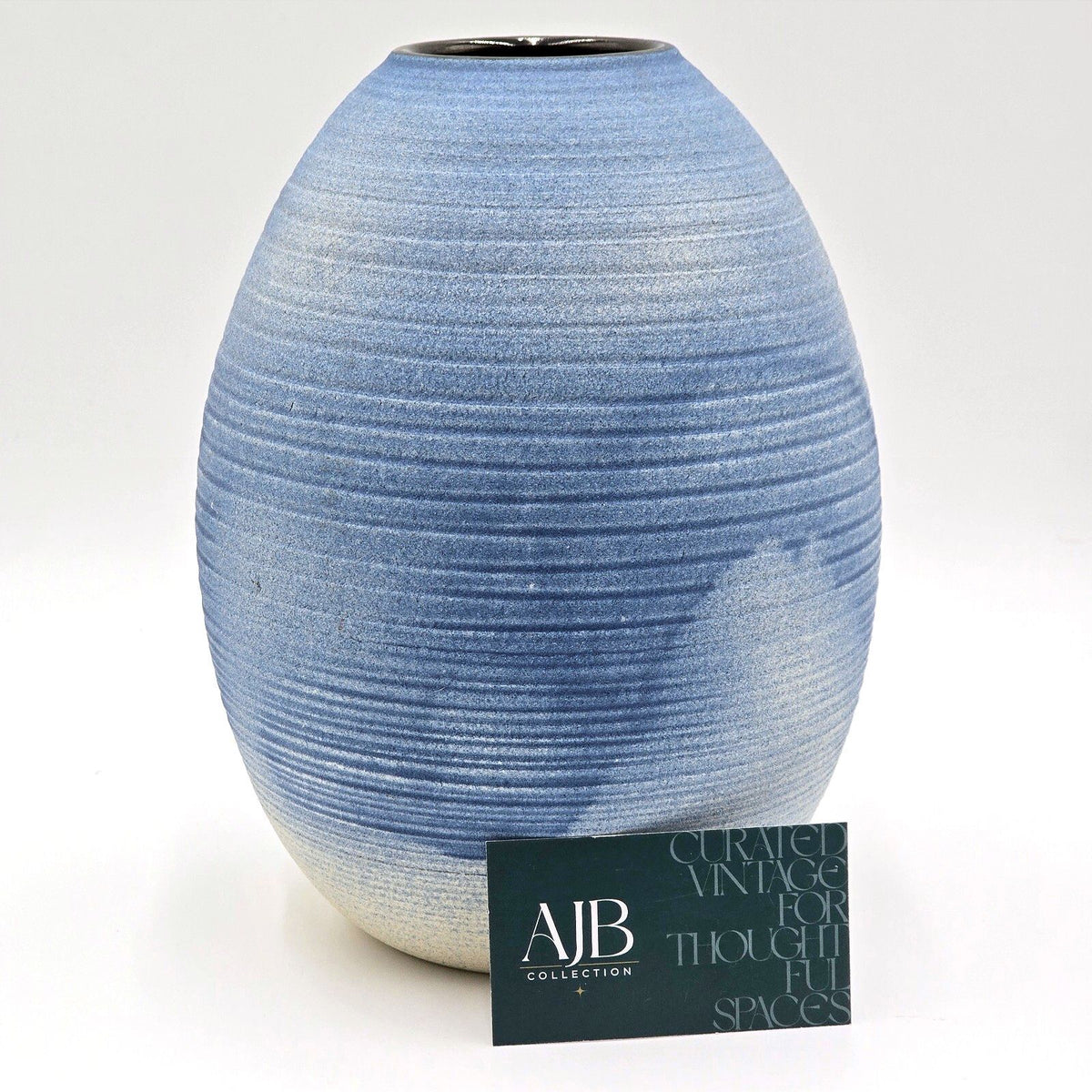 Vintage Alan Snyder Potters Vision Arizona Studio Pottery Blue Vase 9.25"