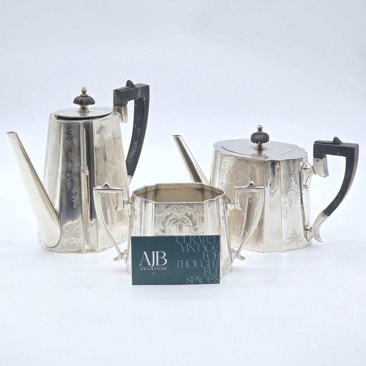Antique E.G. Webster & Son No. 116 Silverplate Tea Coffee Service 3 Pc