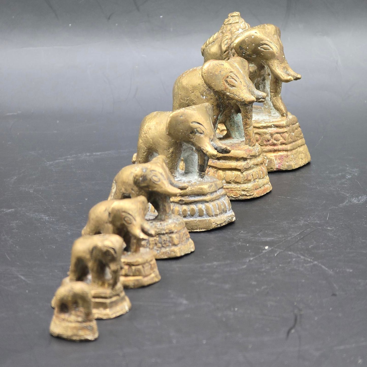 Vintage Brass Elephant Opium Weights