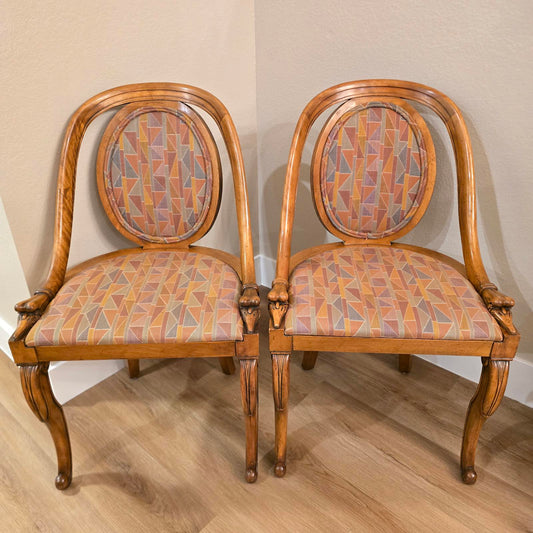 Antique 1920's French Art Deco Goosehead Dining Chairs