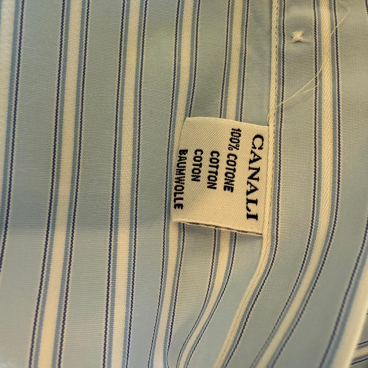 Canali Blue Striped Men's Dress Shirt