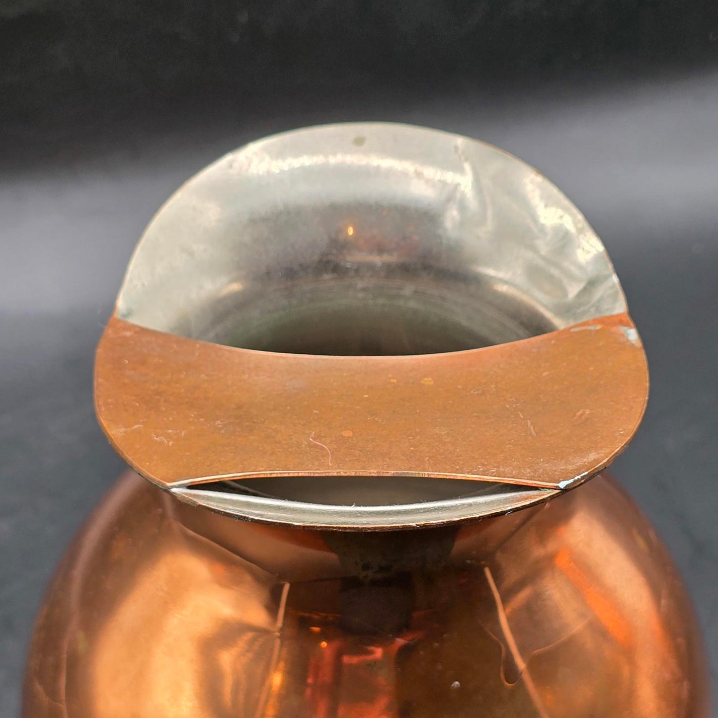 Vintage Copper Pitcher with Ice Lip