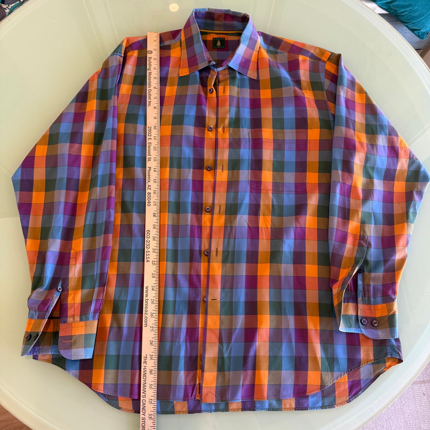 Robert Talbott Men's Multicolor Plaid Long Sleeve Shirt