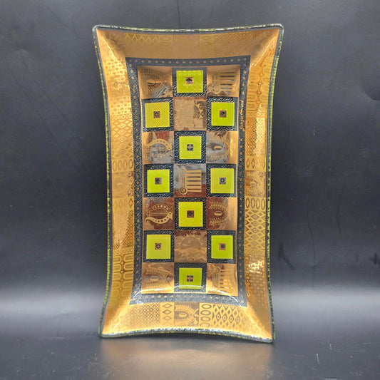 Vintage George Briard MCM Celeste Rectangular Glass Serving Piece