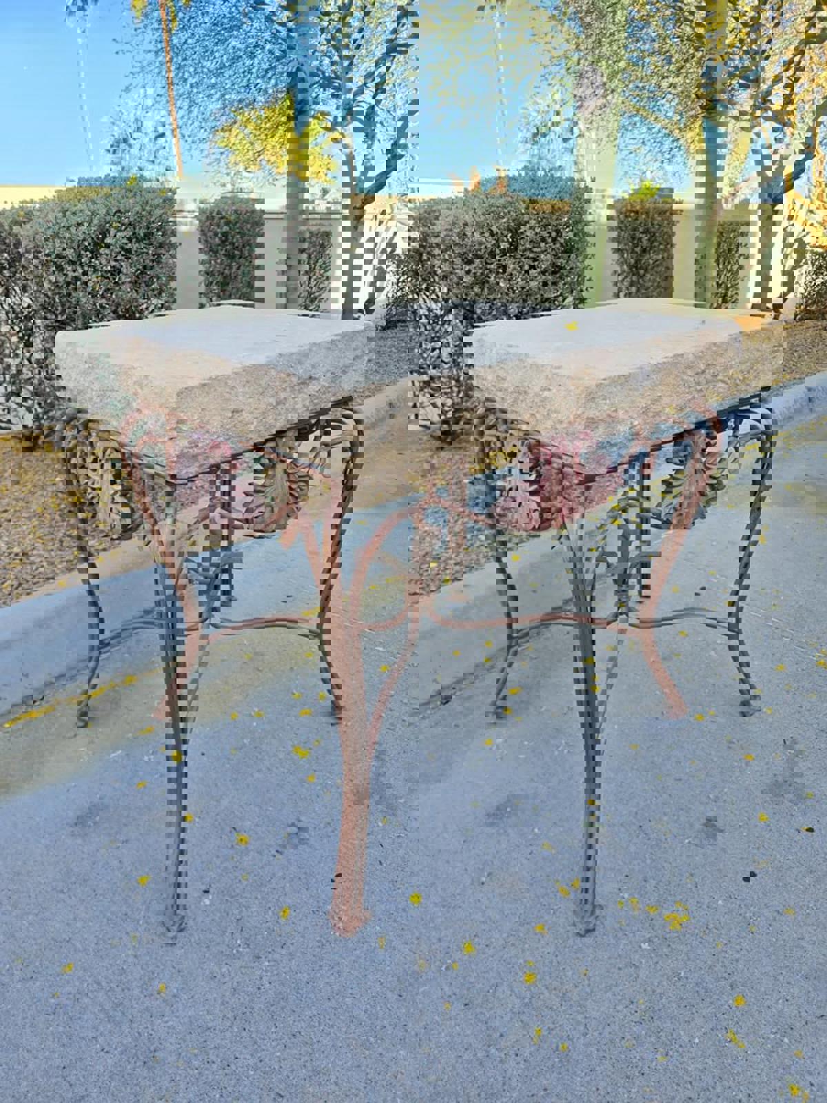 Travertine Side Table - Indoors or Outdoors