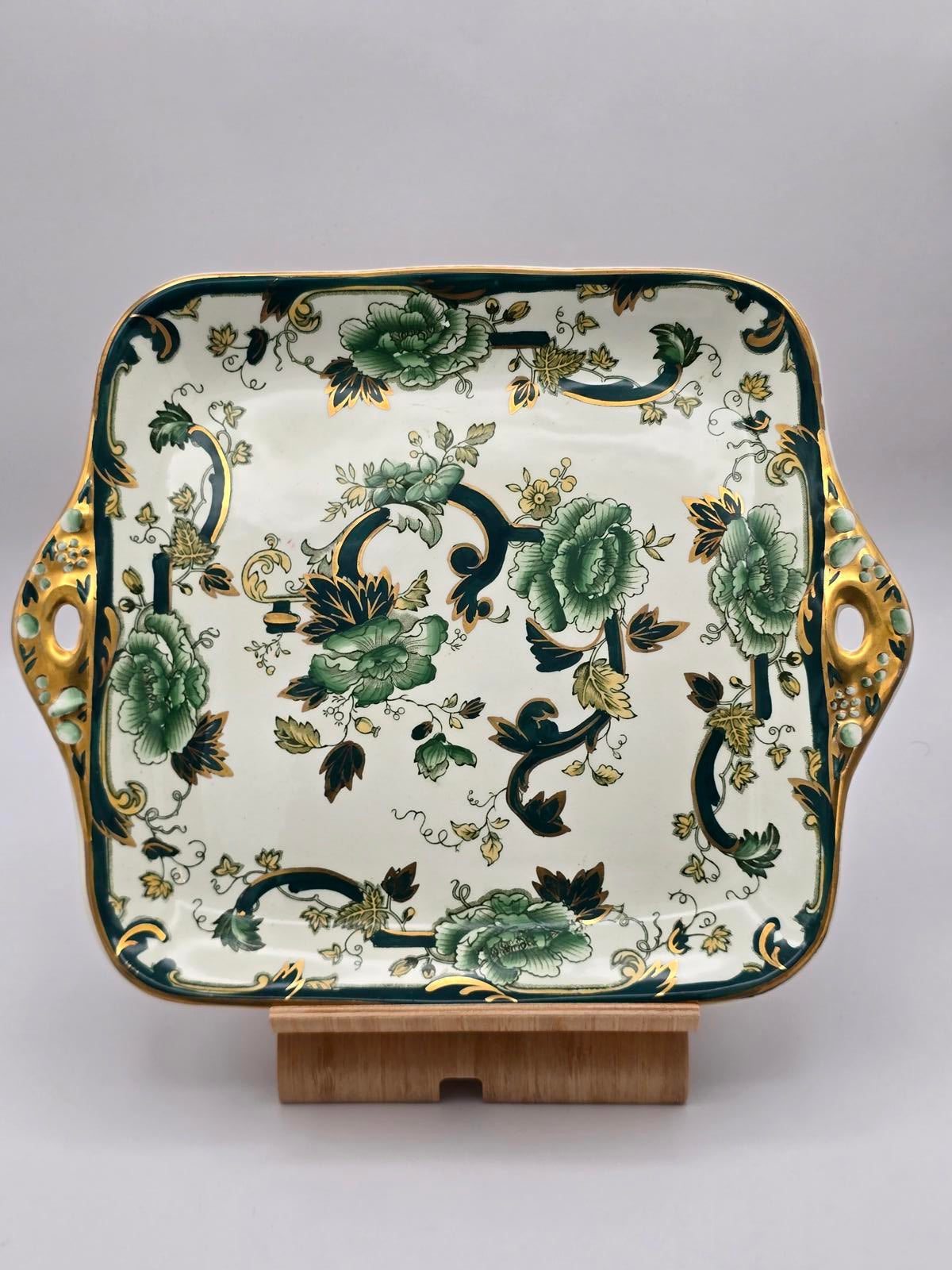 Vintage Mason's "Chartreuse" Square Serving Dish