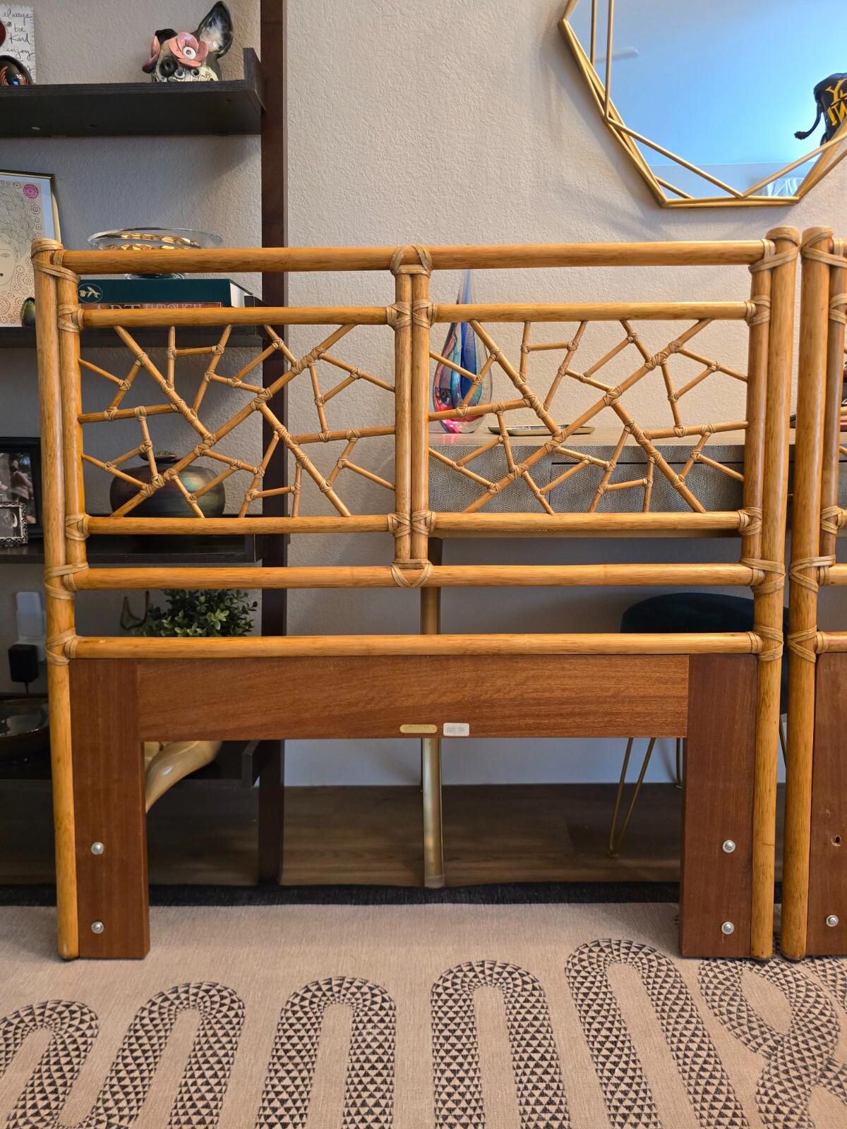 Vintage McGuire King/2 Twin Rattan Headboards