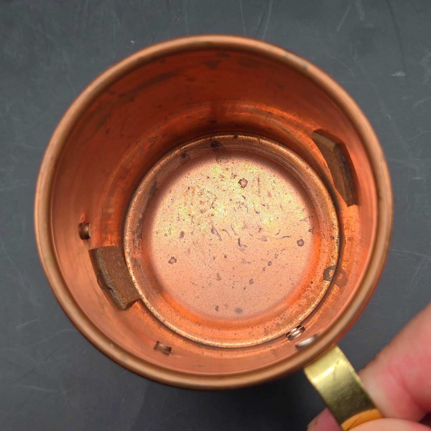 Vintage Set of Copper and Brass Mugs