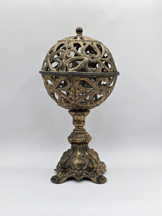 Vintage Metal Globe w/ Gold Gilting