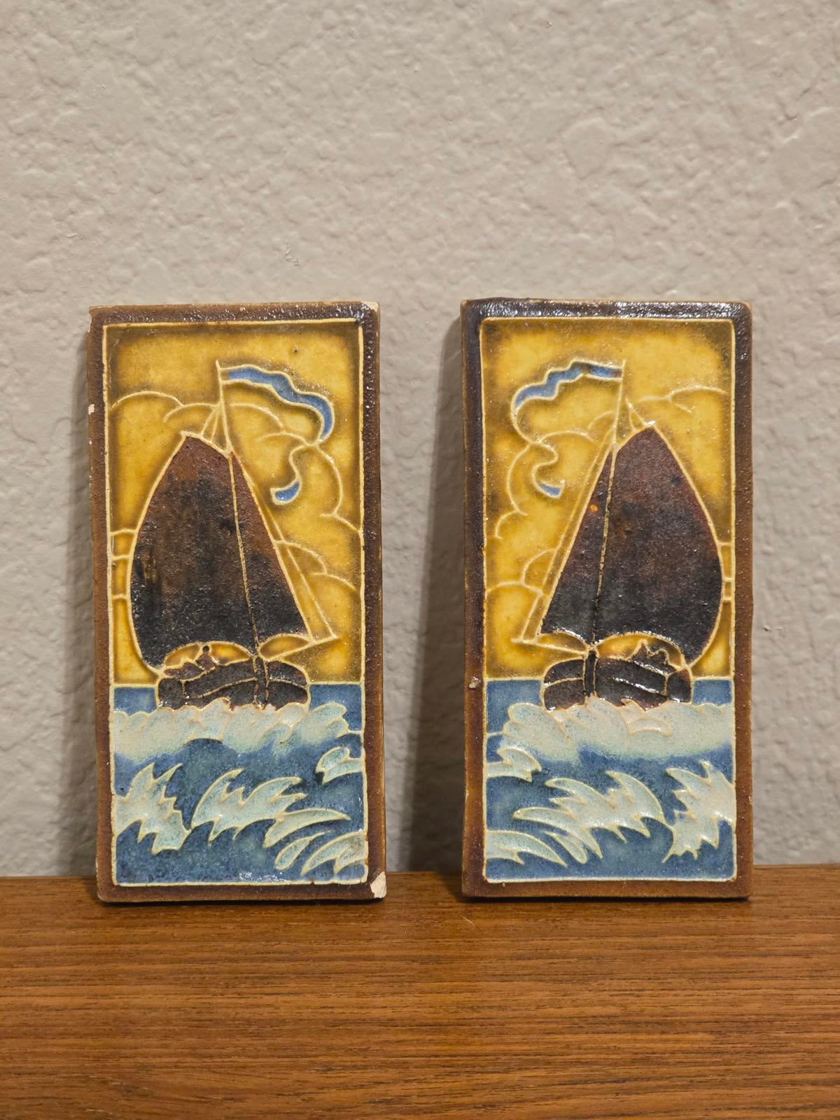 Rare, Antique Royal Delft Hand-painted Cloisonne Tiles