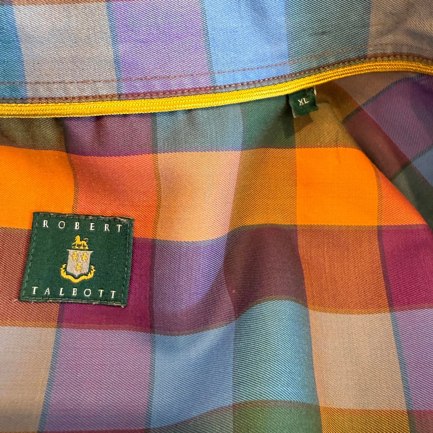 Robert Talbott Men's Multicolor Plaid Long Sleeve Shirt