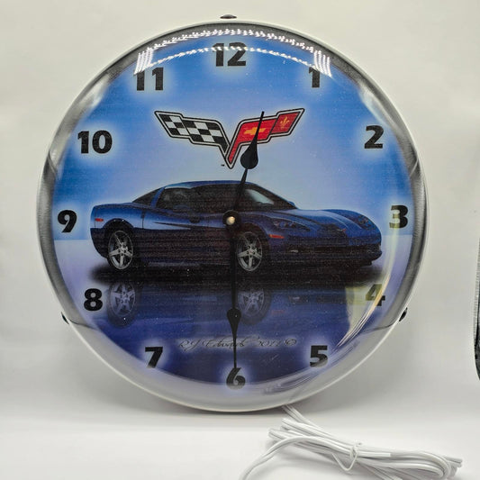 Backlit LED Clock- C6 Jetstream Blue for 2005-2013 Corvette