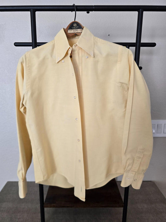Vintage Women's Yellow Oxford Cloth Shirt - Small