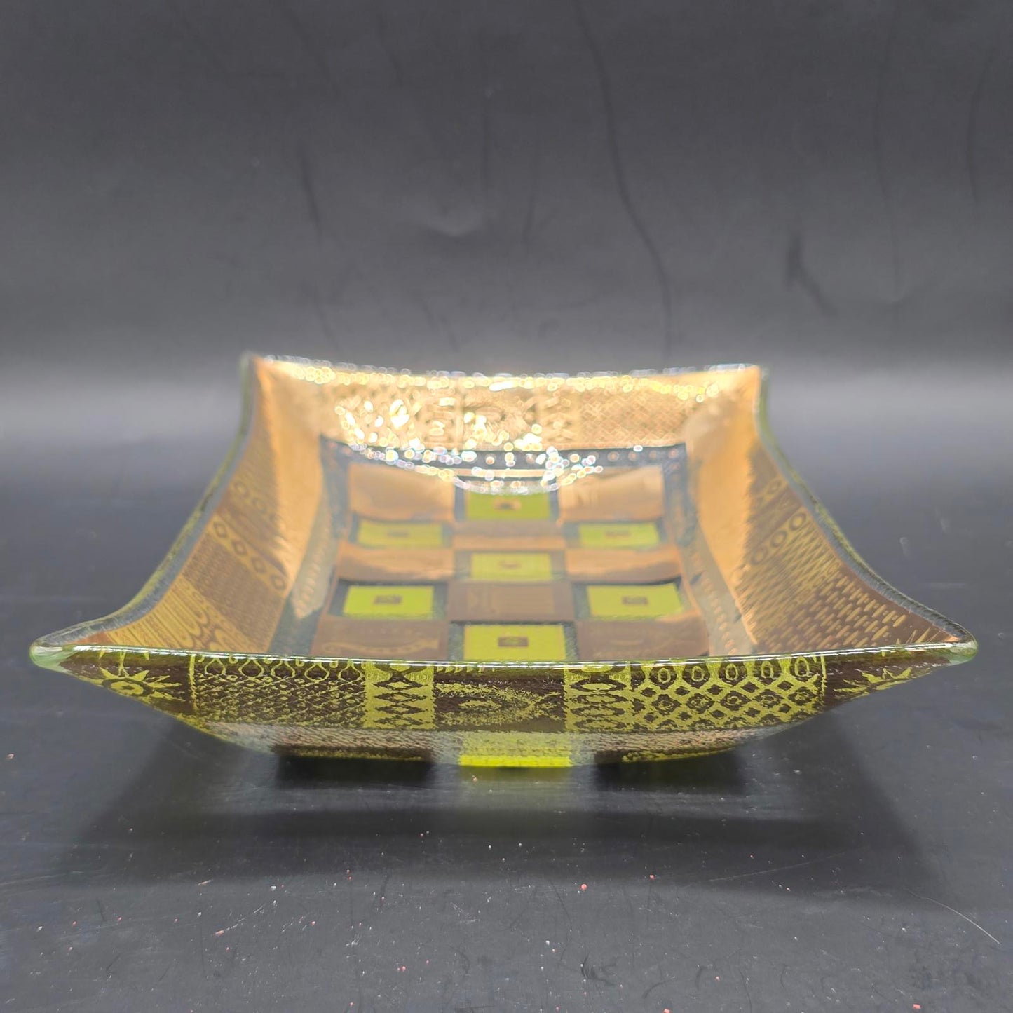 Vintage George Briard MCM Celeste Rectangular Glass Serving Piece