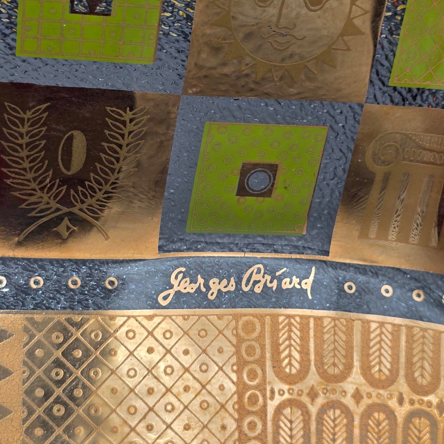 Vintage George Briard MCM Celeste Rectangular Glass Serving Piece