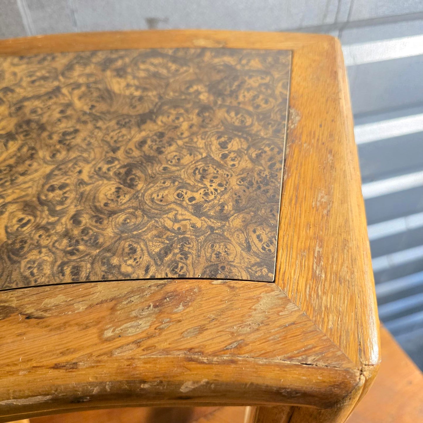 Vintage McGuire Oak Curved Side Tables/Stools