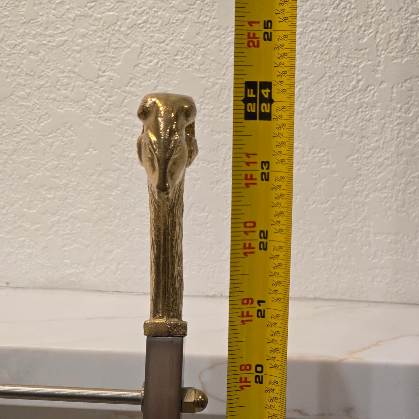 Vintage Maison Jansen Style Rams Head Magazine Rack