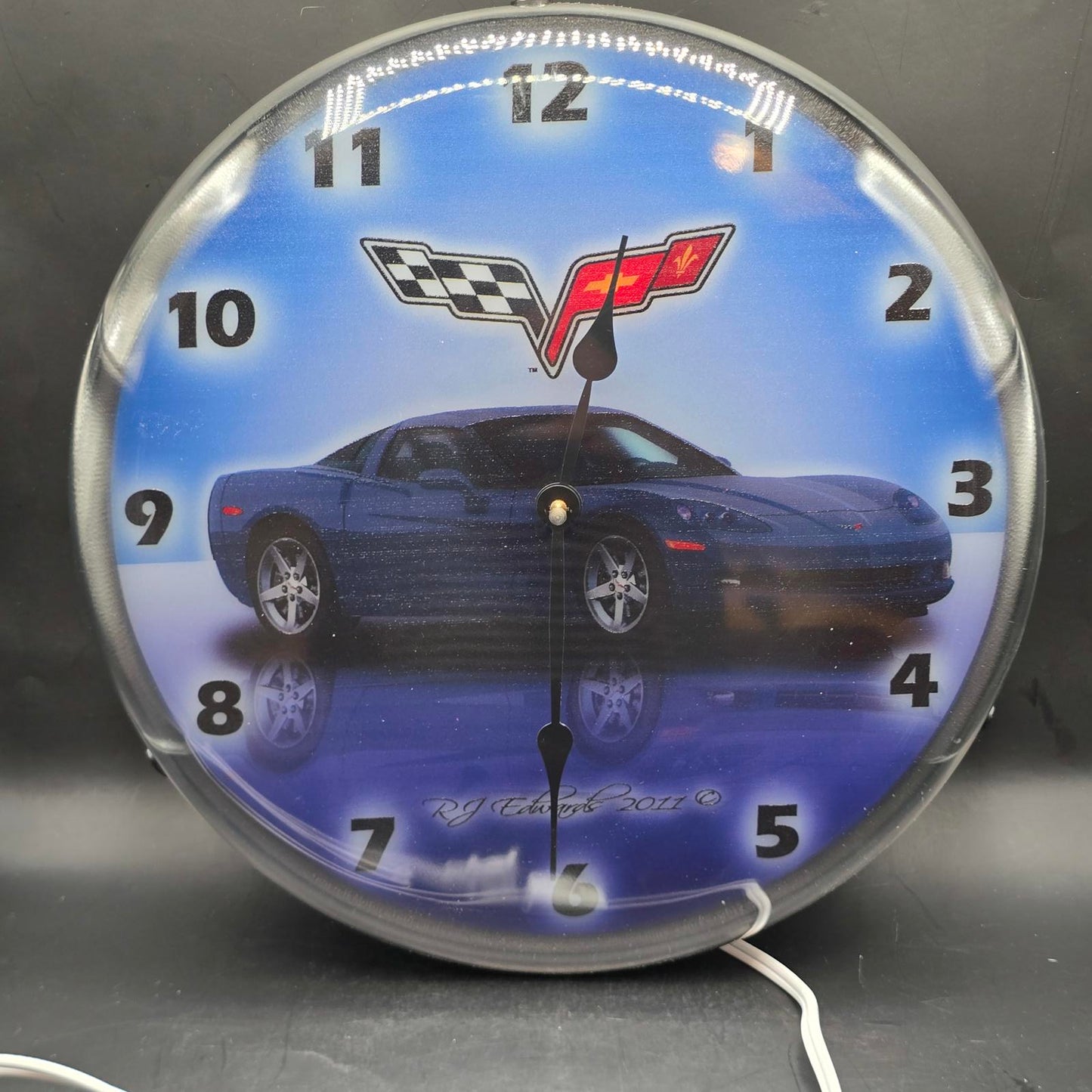 Backlit LED Clock- C6 Supersonic Blue for 2005-2013 Corvette
