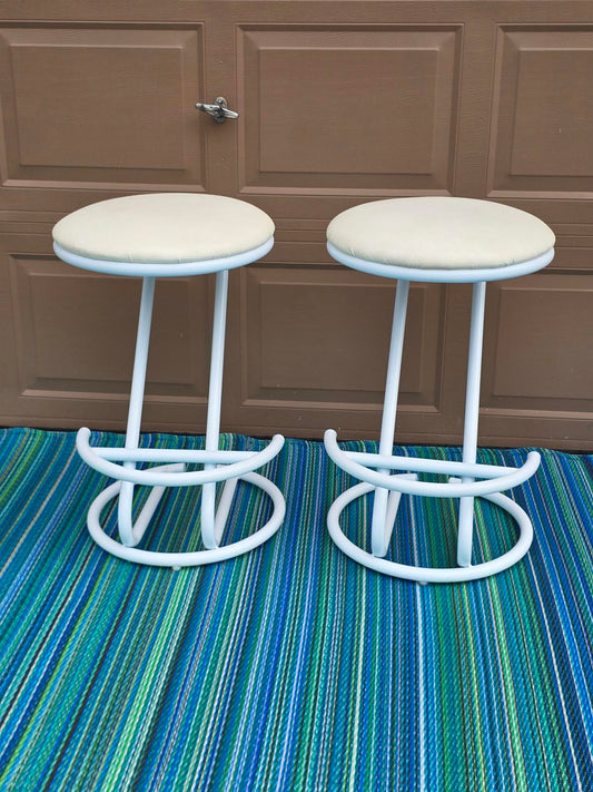 Pair of MCM/ Post Modern Backless Counter/Barstools