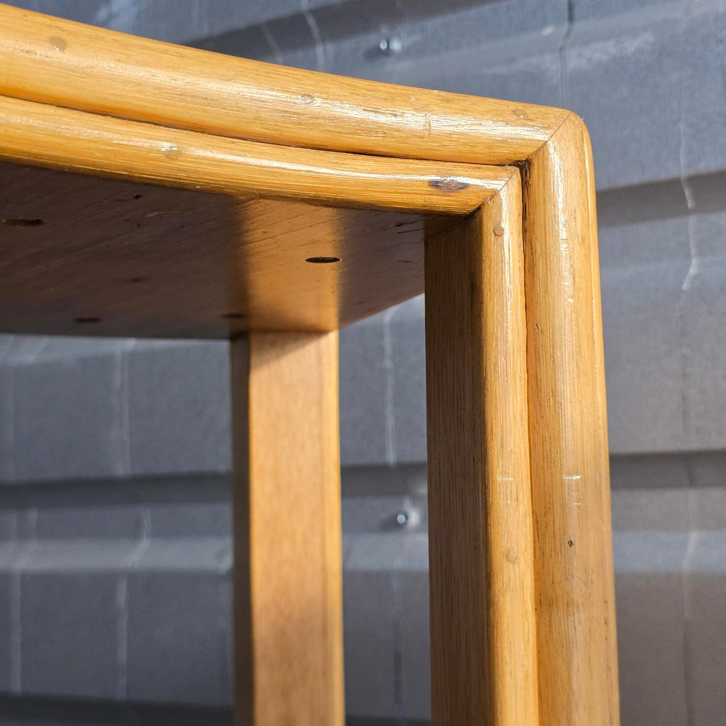 Vintage McGuire Oak Curved Side Tables/Stools